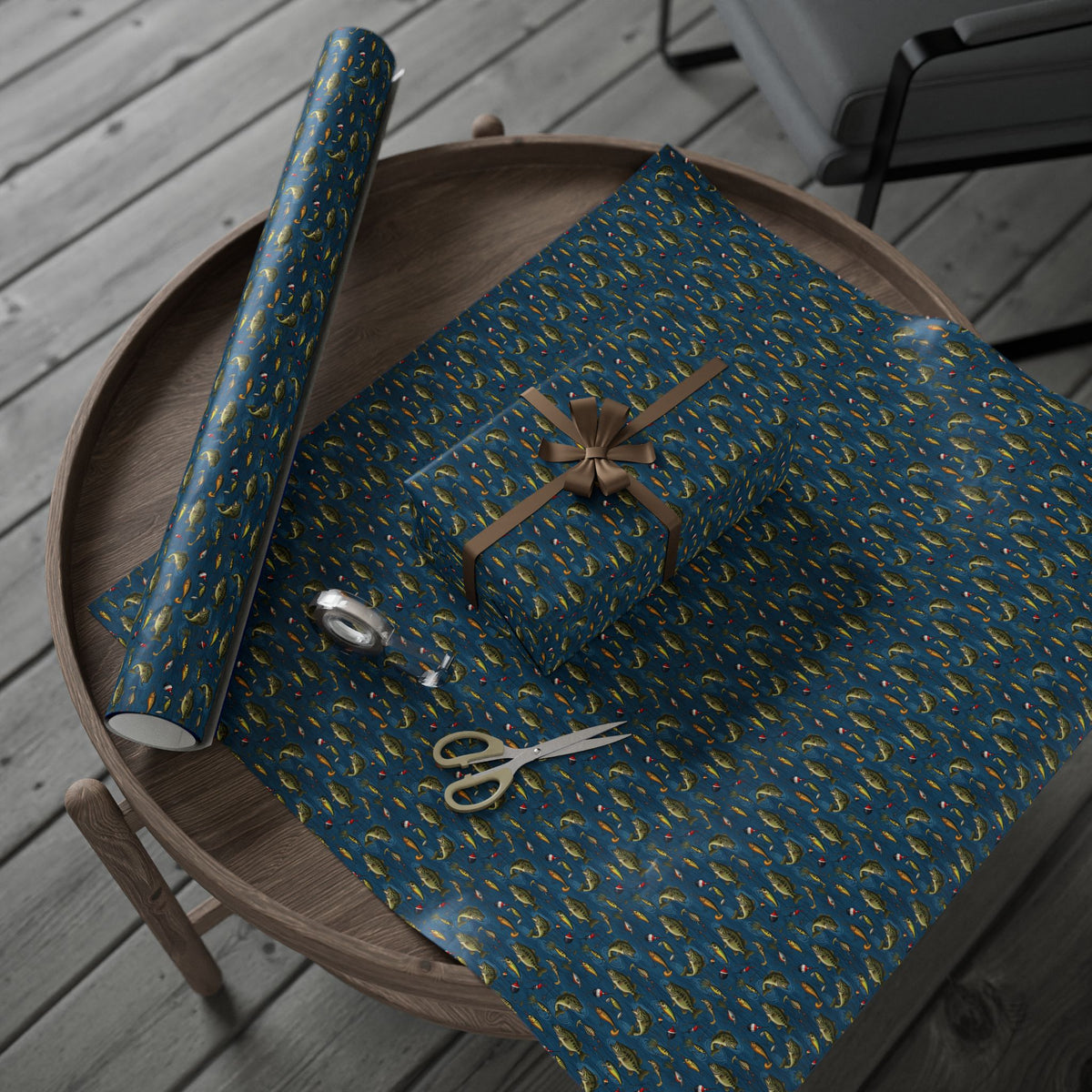 Fishing Lures Pattern Wrapping Paper | Angler Bait Nautical Gift Wrap