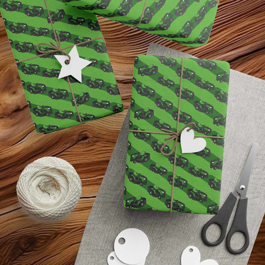 Green Lawn Mower Wrapping Papers