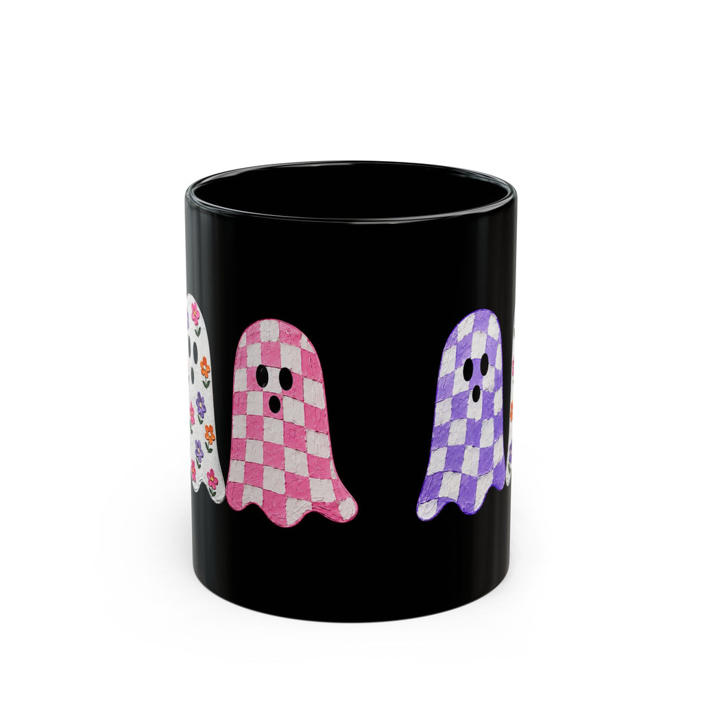 Checkered Ghost Black Mug (11oz, 15oz)