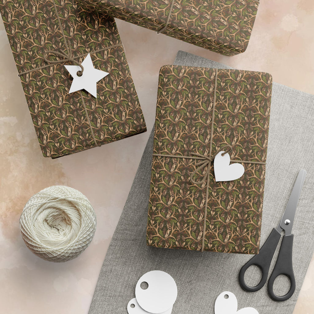 Deer Antlers Pattern Wrapping Paper | Reptile Texture Gift Wrap