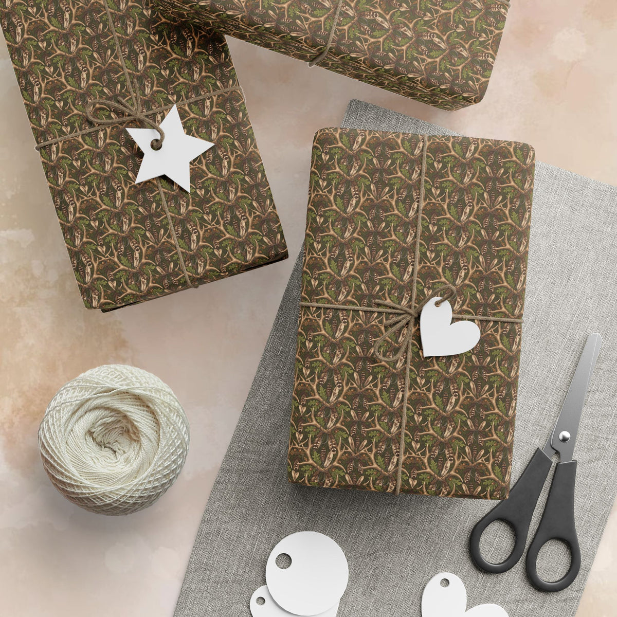 Deer Antlers Pattern Wrapping Paper | Reptile Texture Gift Wrap