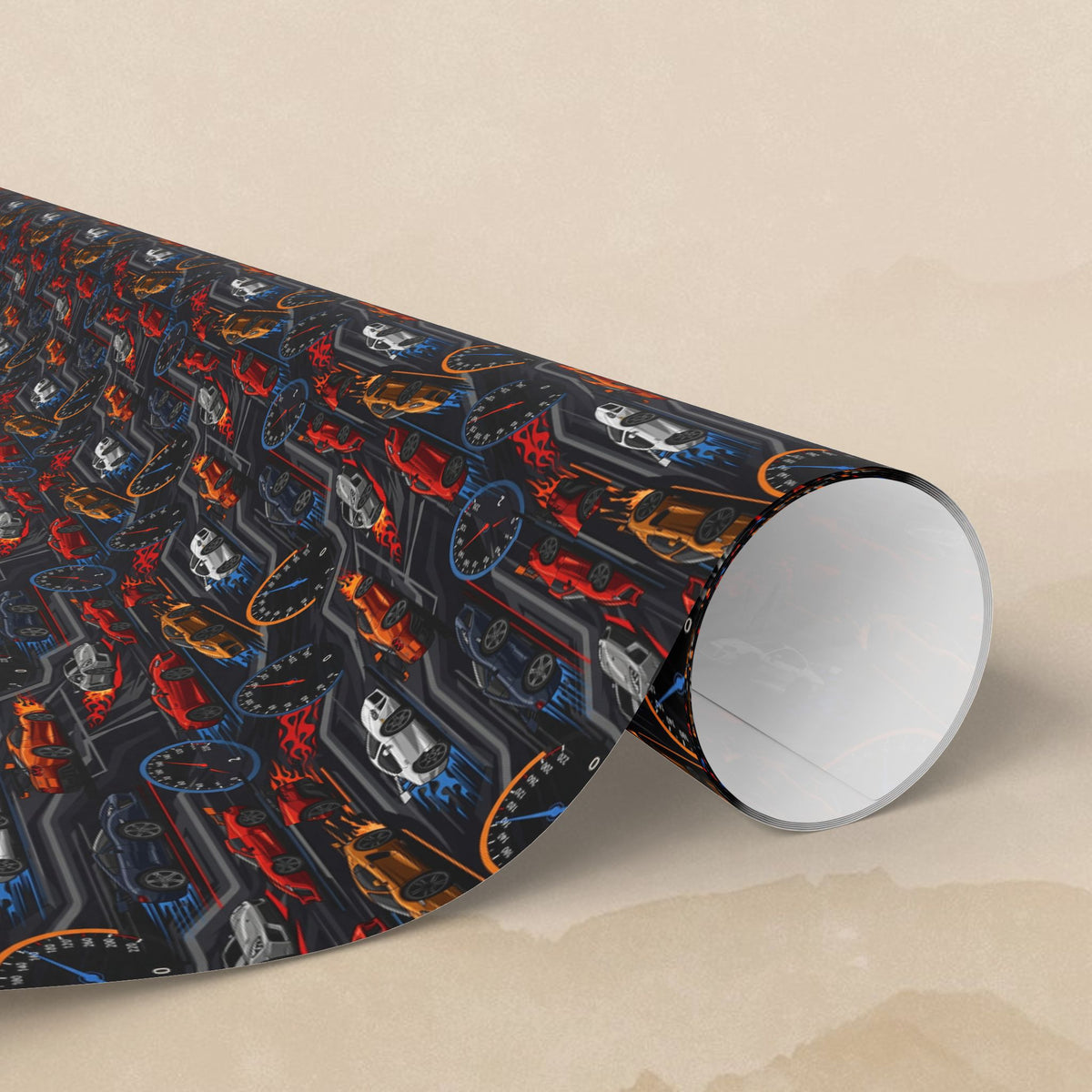 Vintage Racing Cars Wrapping Paper | Retro Automobile Pattern