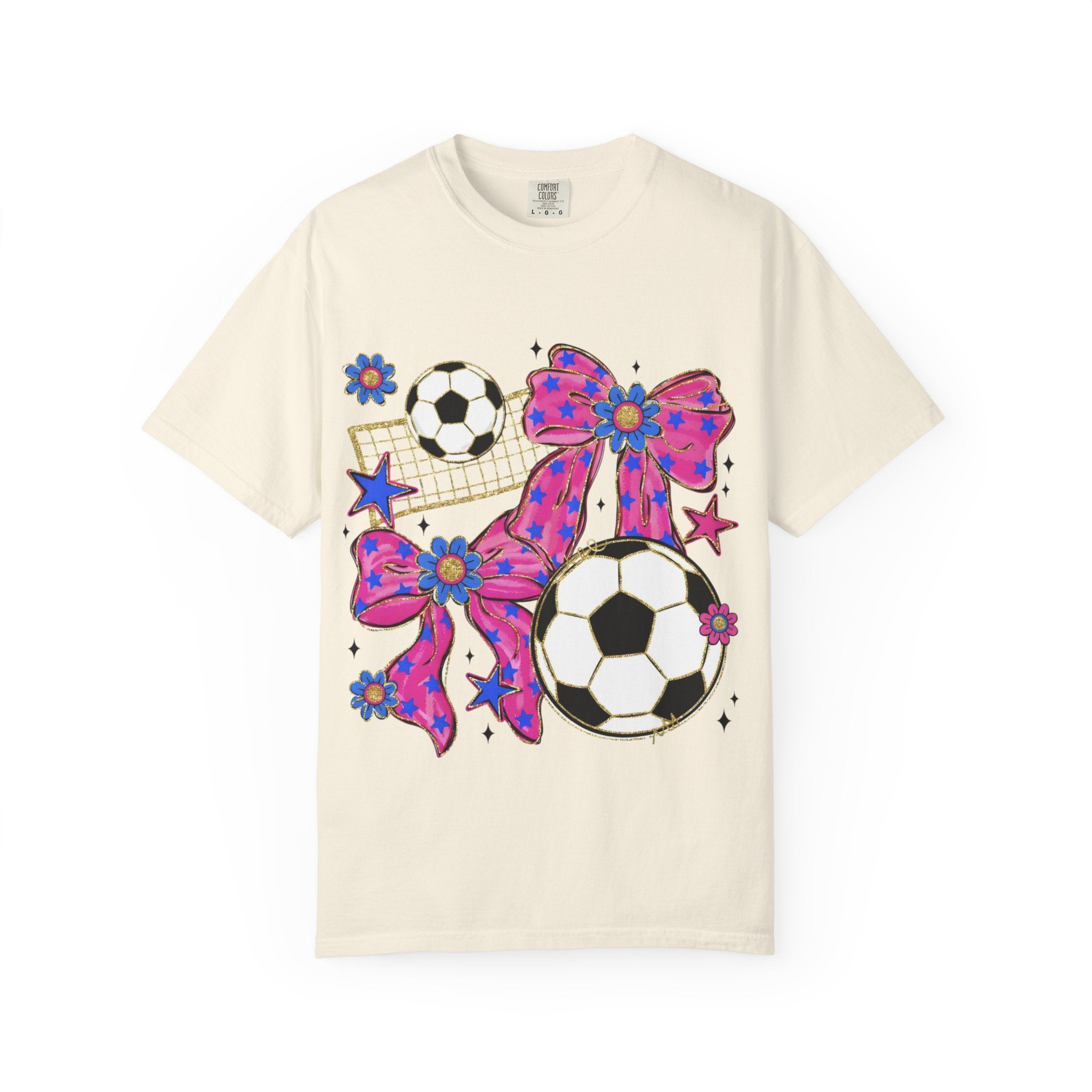 Pink Polka Dot Bows Soccer T-Shirt
