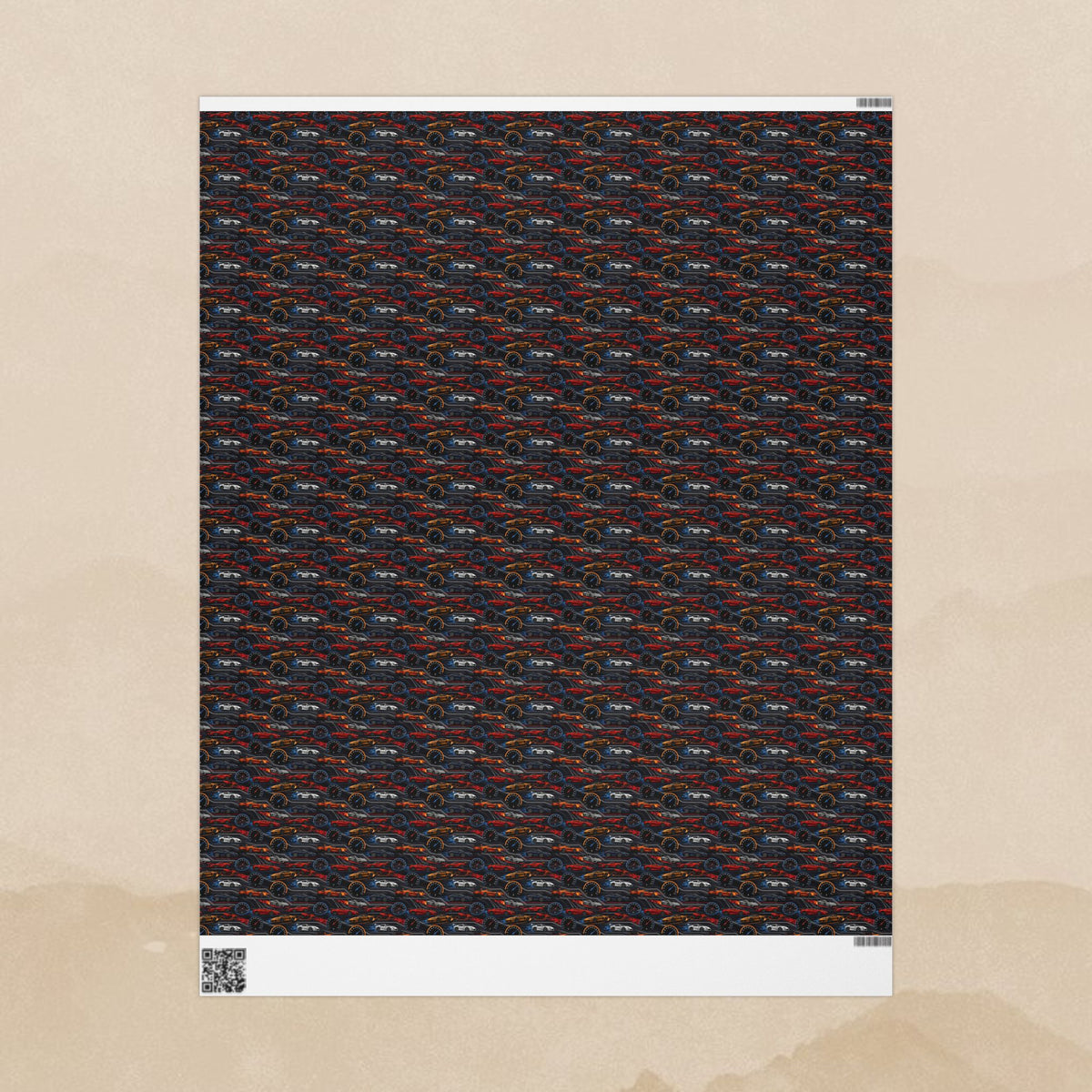 Vintage Racing Cars Wrapping Paper | Retro Automobile Pattern