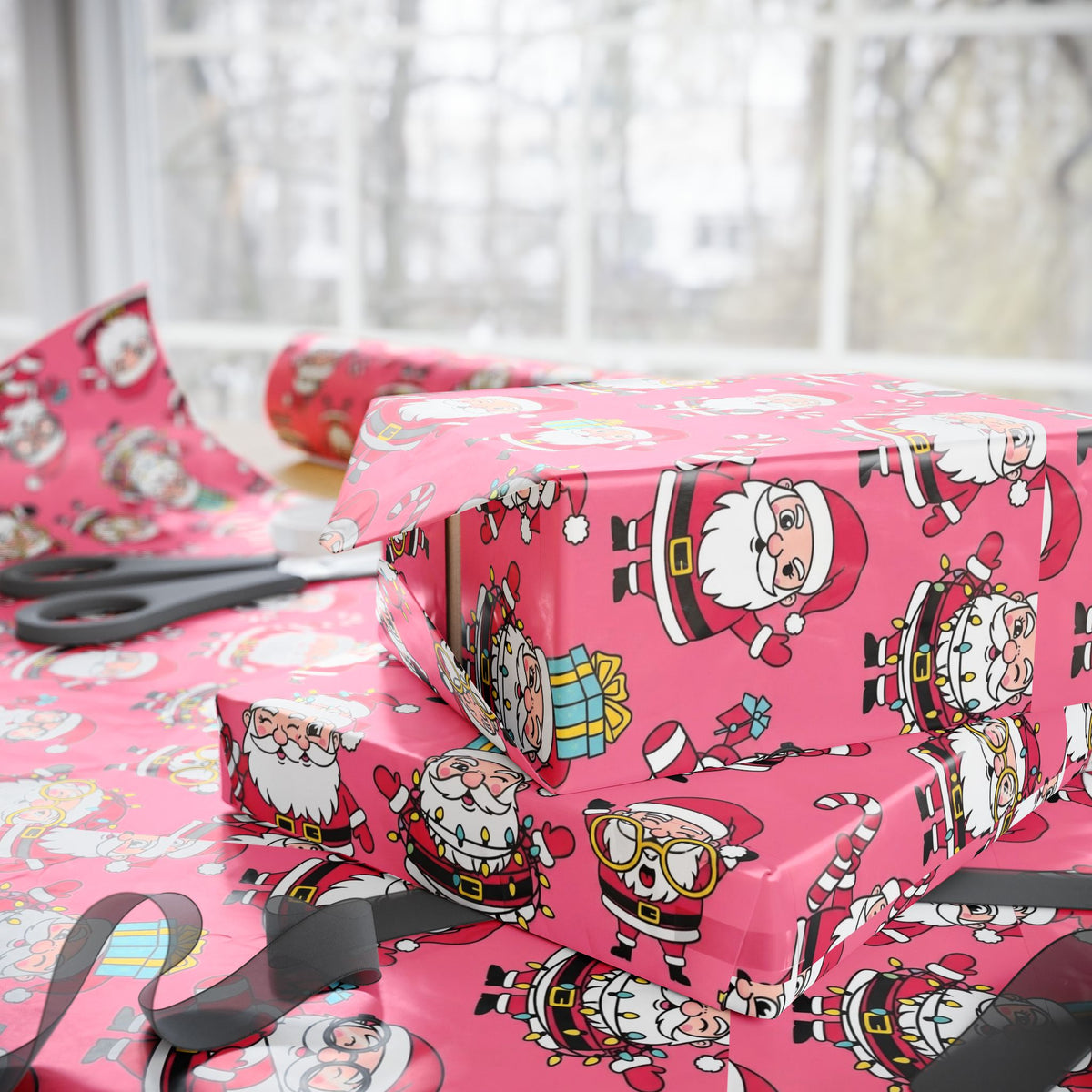 Festive Wrapping Paper for All Occasions, Holiday Gift Wrap, Santa Print, Christmas Wrap, Birthday Wrapping Supplies, Fun Gift Packaging