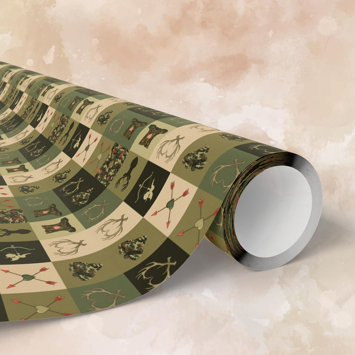 Hunting Tartan Wrapping Papers | Camouflage Game Tags, Outdoors Pattern