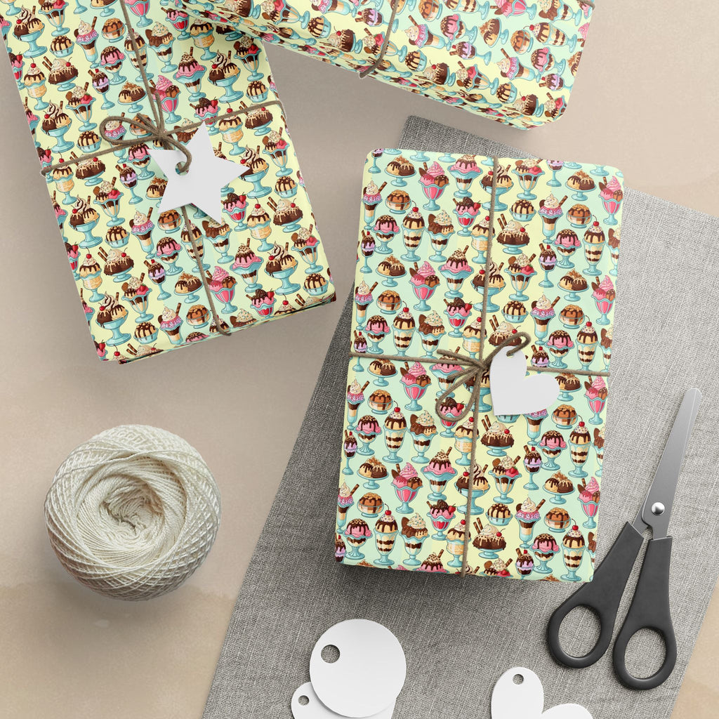 Ice Cream Cones Wrapping Paper | Patterned Gift Wrap, Dessert Party