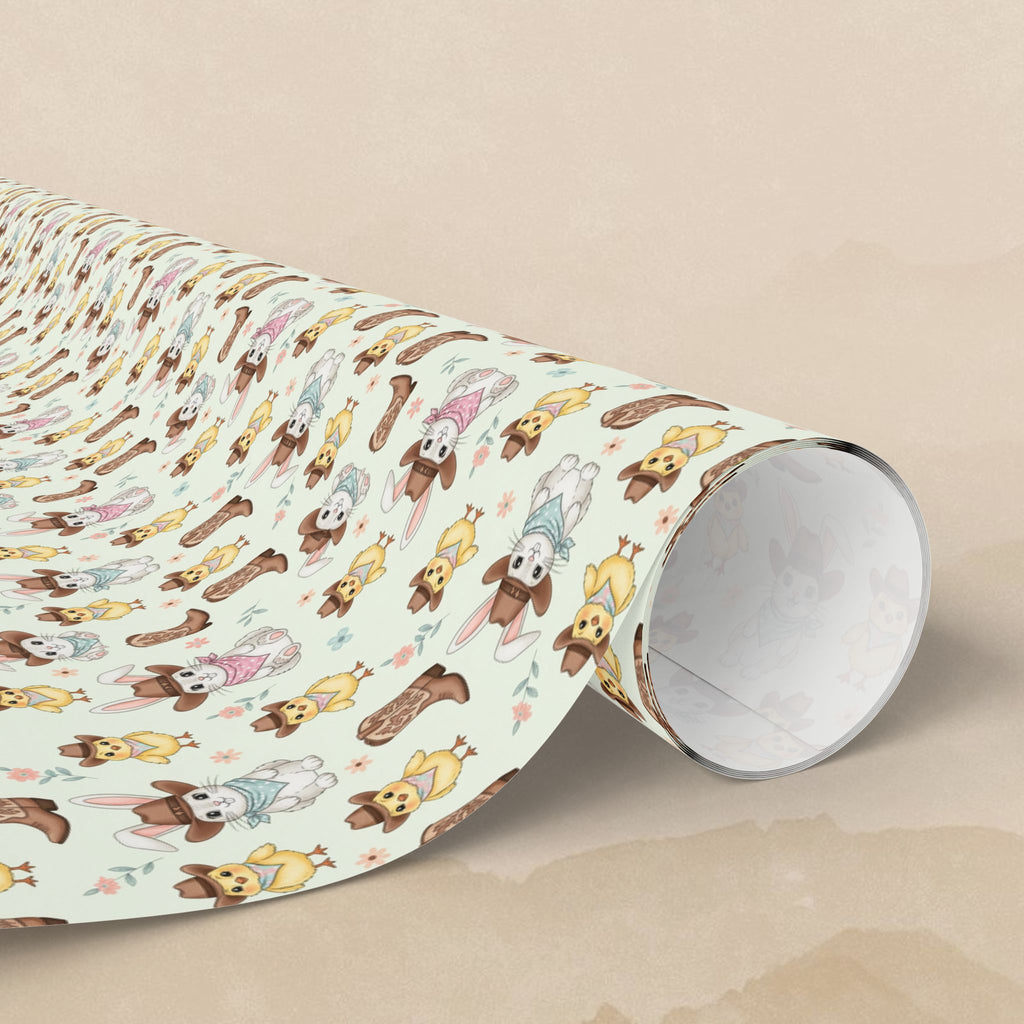 Cute Cowboy Bunny Easter Wrapping Paper