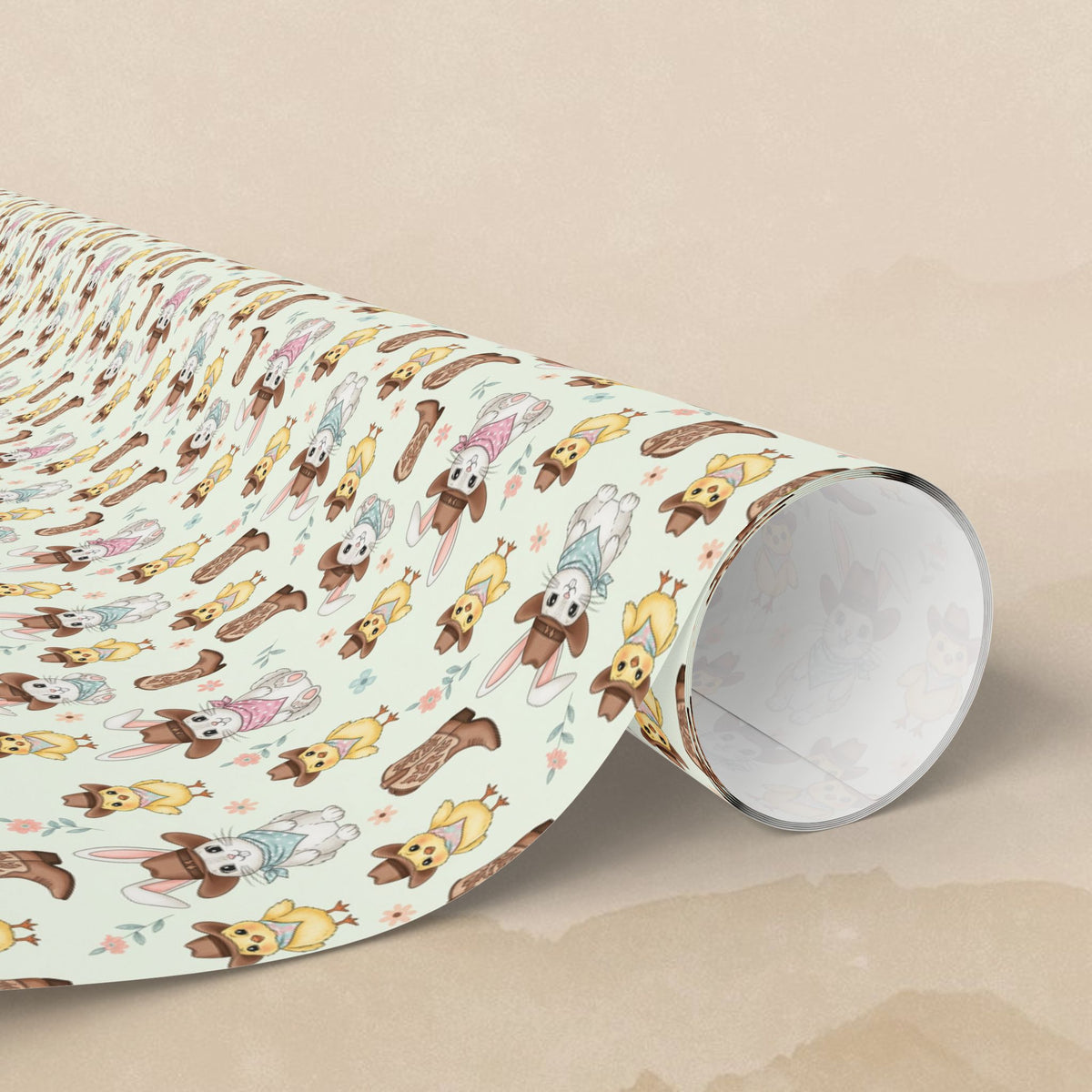 Cute Cowboy Bunny Easter Wrapping Paper