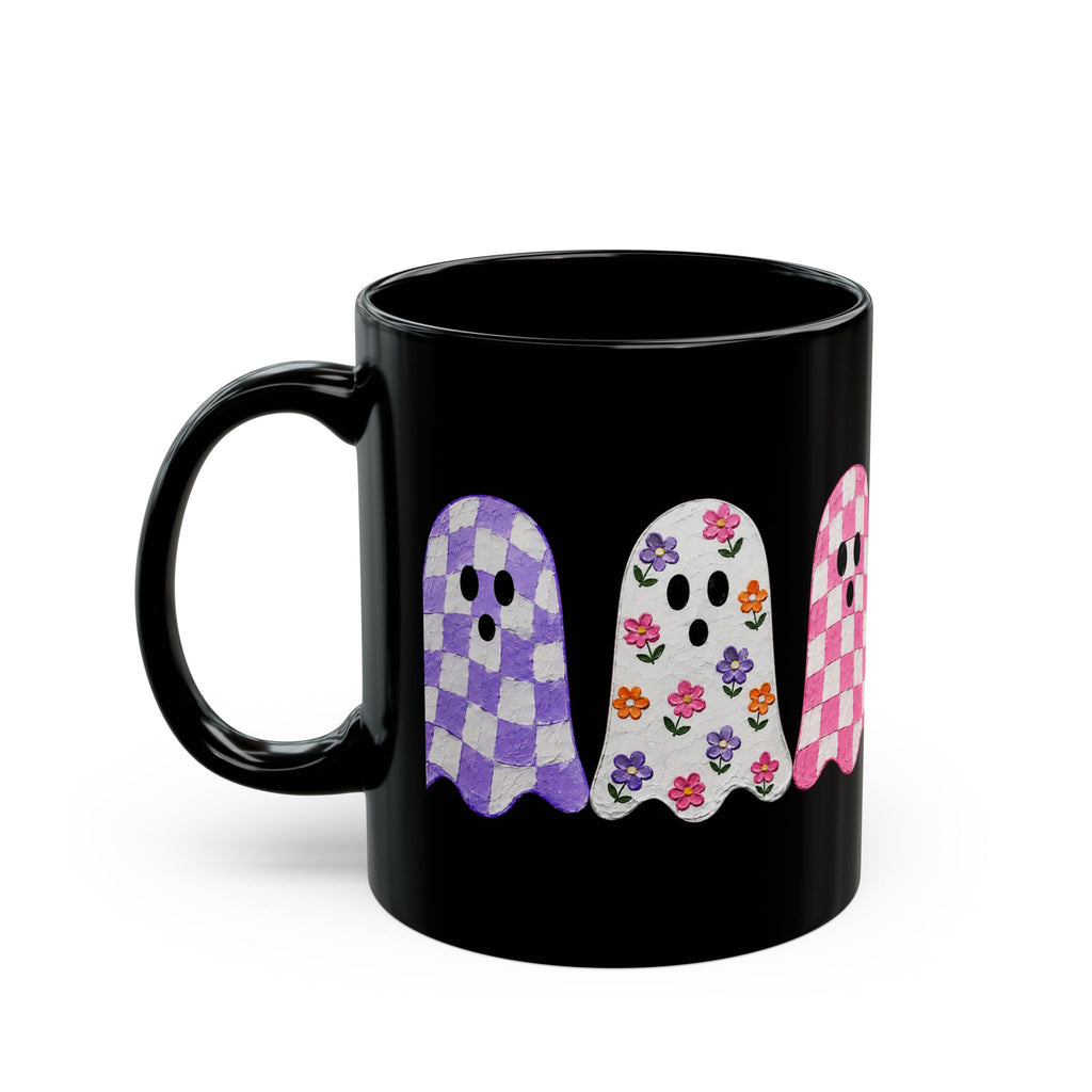 Checkered Ghost Black Mug (11oz, 15oz)