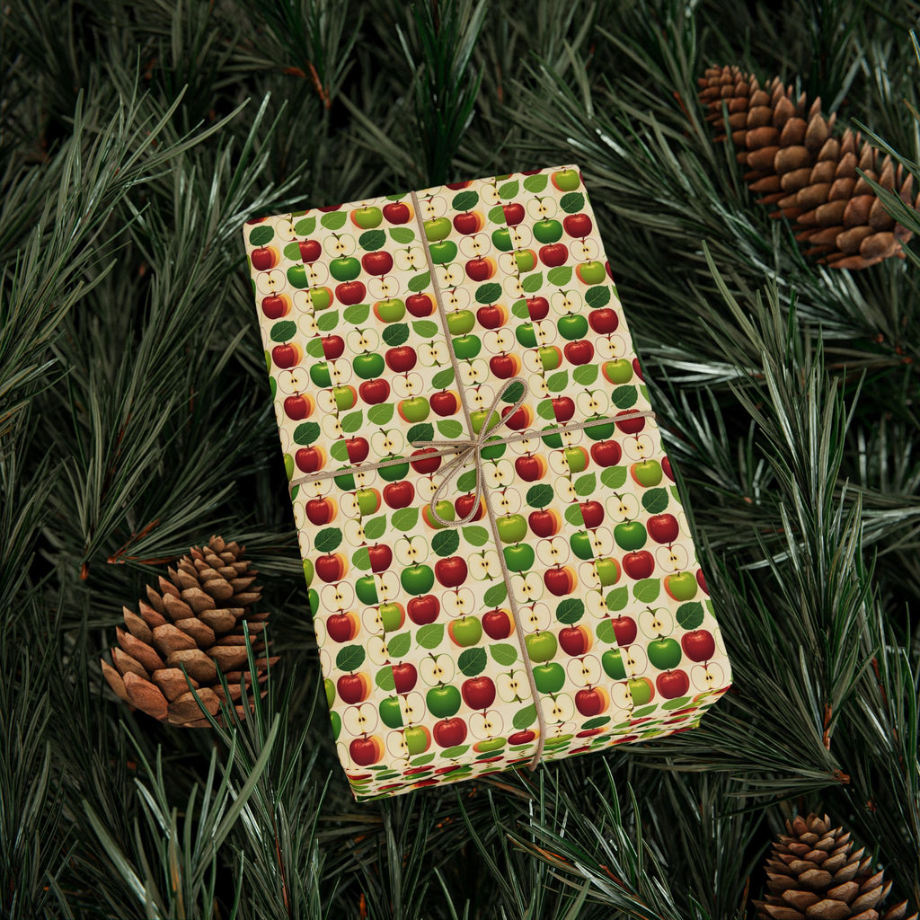 Apple Wrapping Paper | Roll, Christmas Pattern