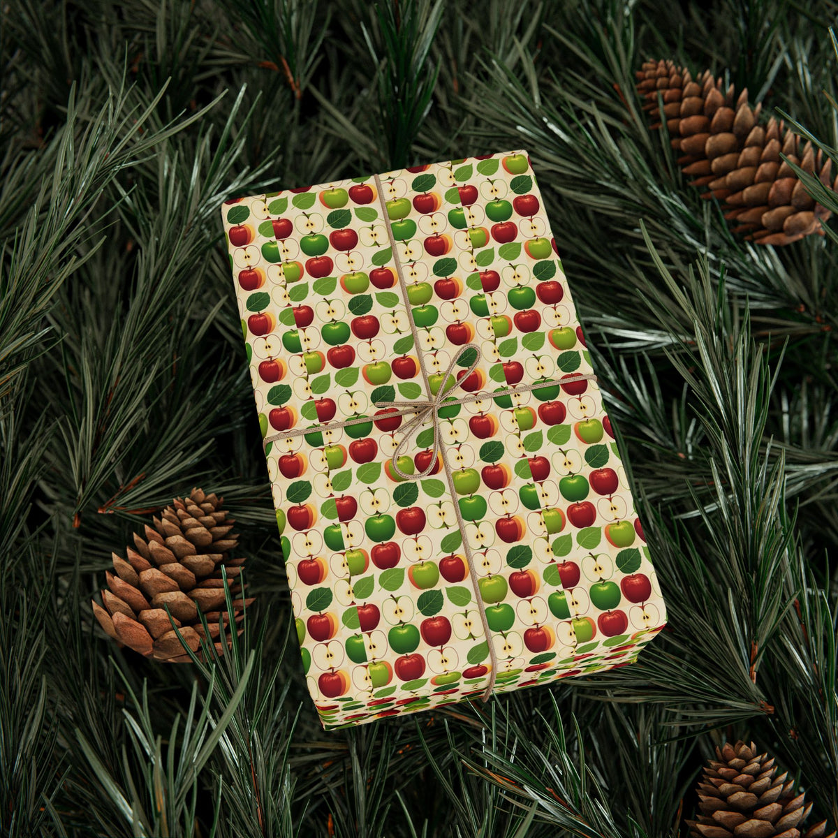 Apple Wrapping Paper | Roll, Christmas Pattern