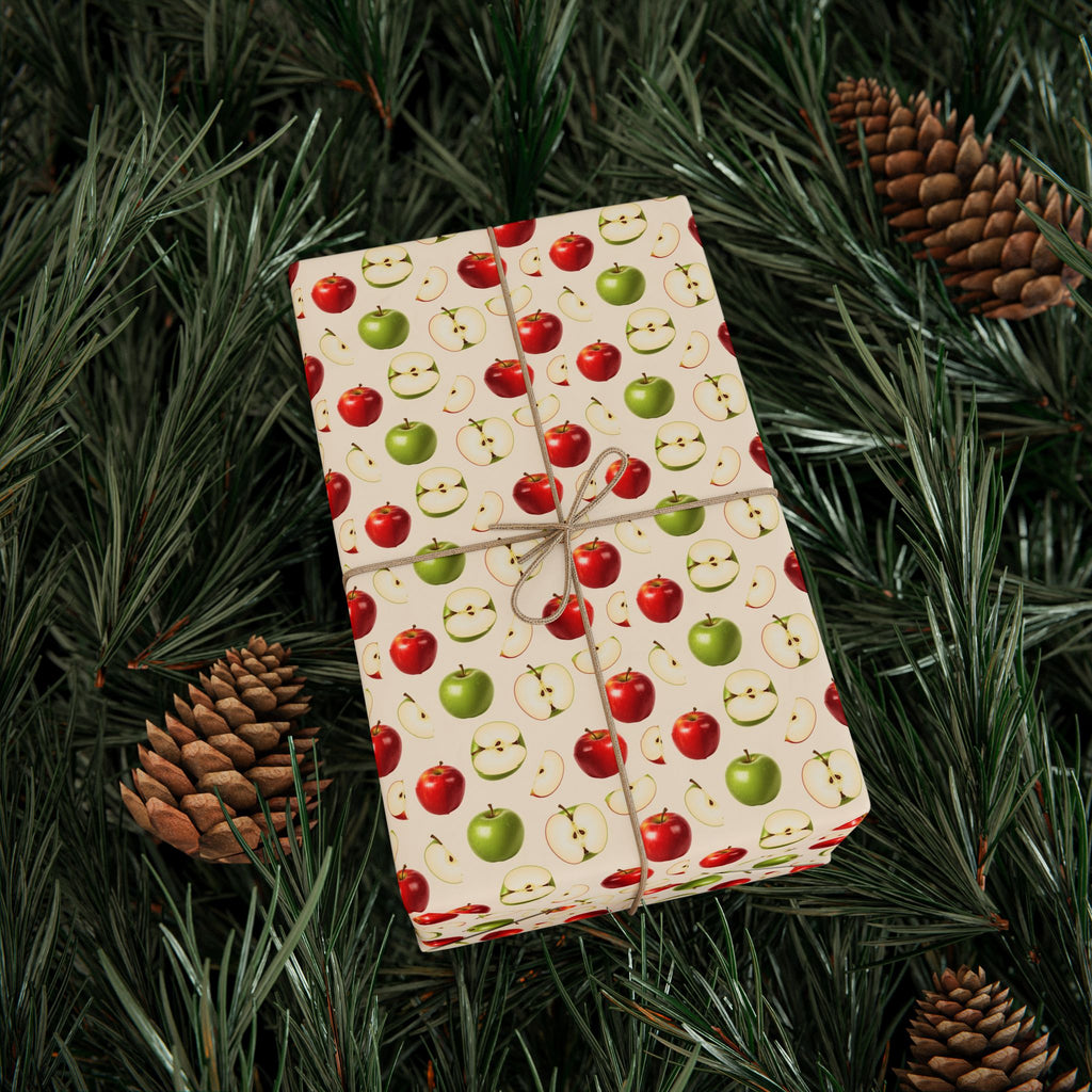 Red and Green Apples Wrapping Paper | Fruit Pattern Gift Wrap Roll