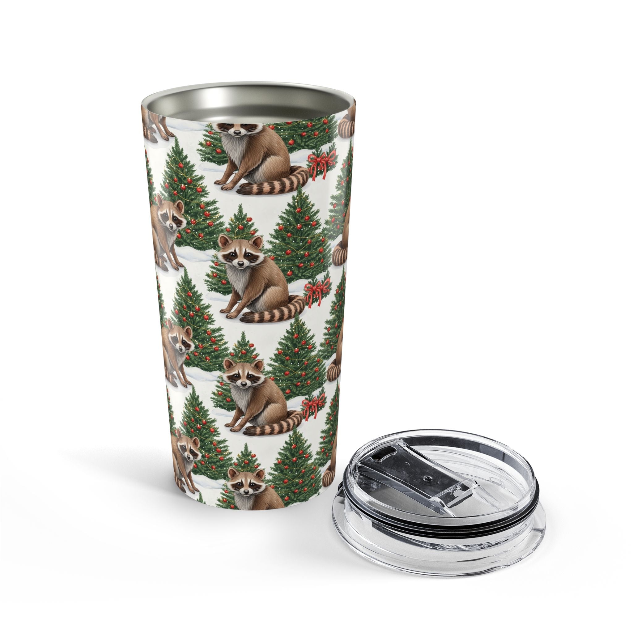 Raccoon Christmas Tree Tumbler