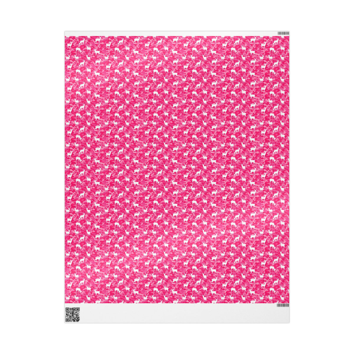 Pink Camo Deer Pattern Wrapping Paper | Pink Cat Camouflage Gift Wrap