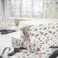 Vintage Christmas Woodland Racoon Pattern Wrapping Paper