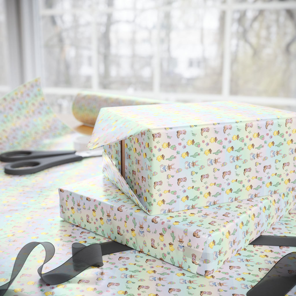 Western Cowboy Easter Bunny Wrapping Papers