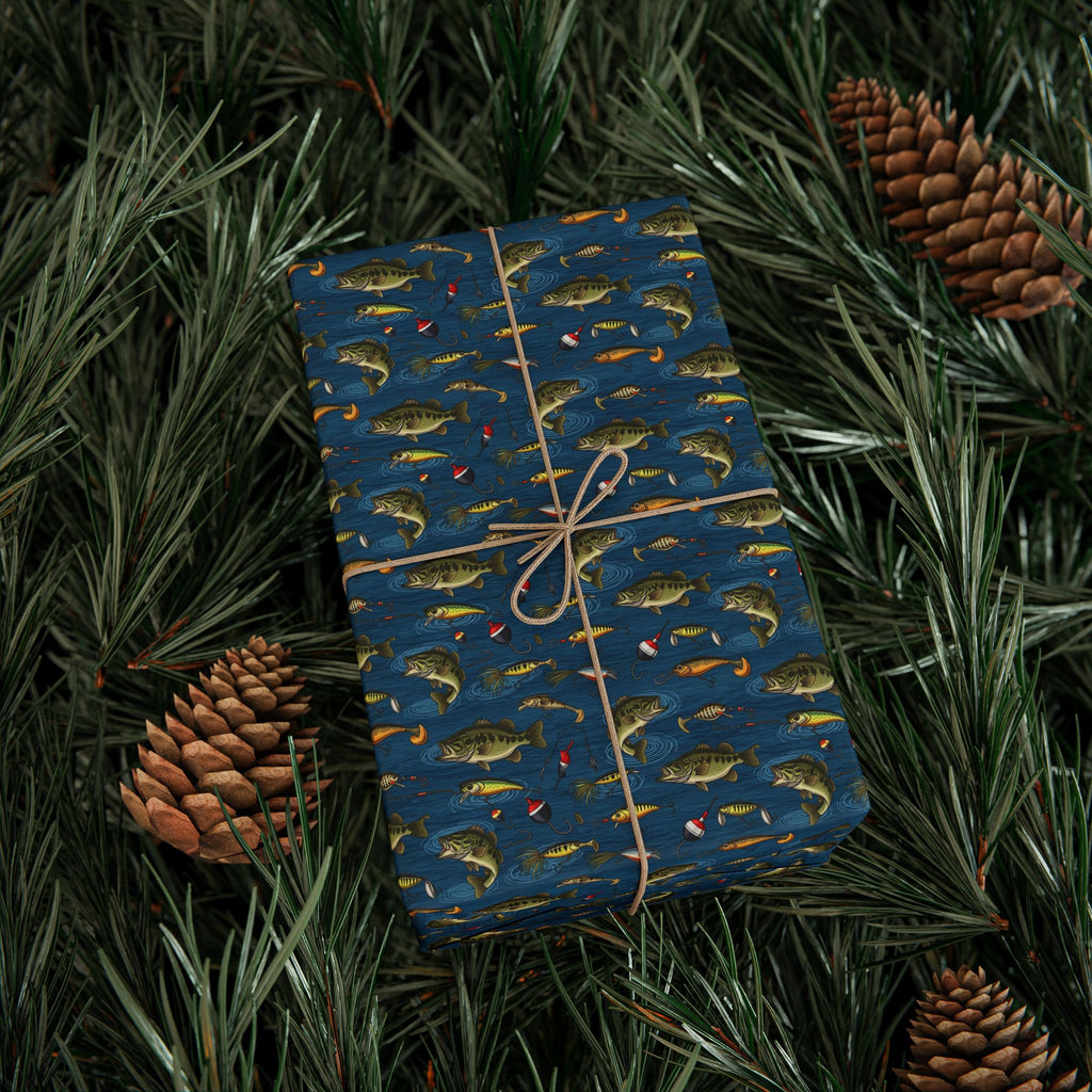 Fishing Lures Pattern Wrapping Paper | Angler Bait Nautical Gift Wrap