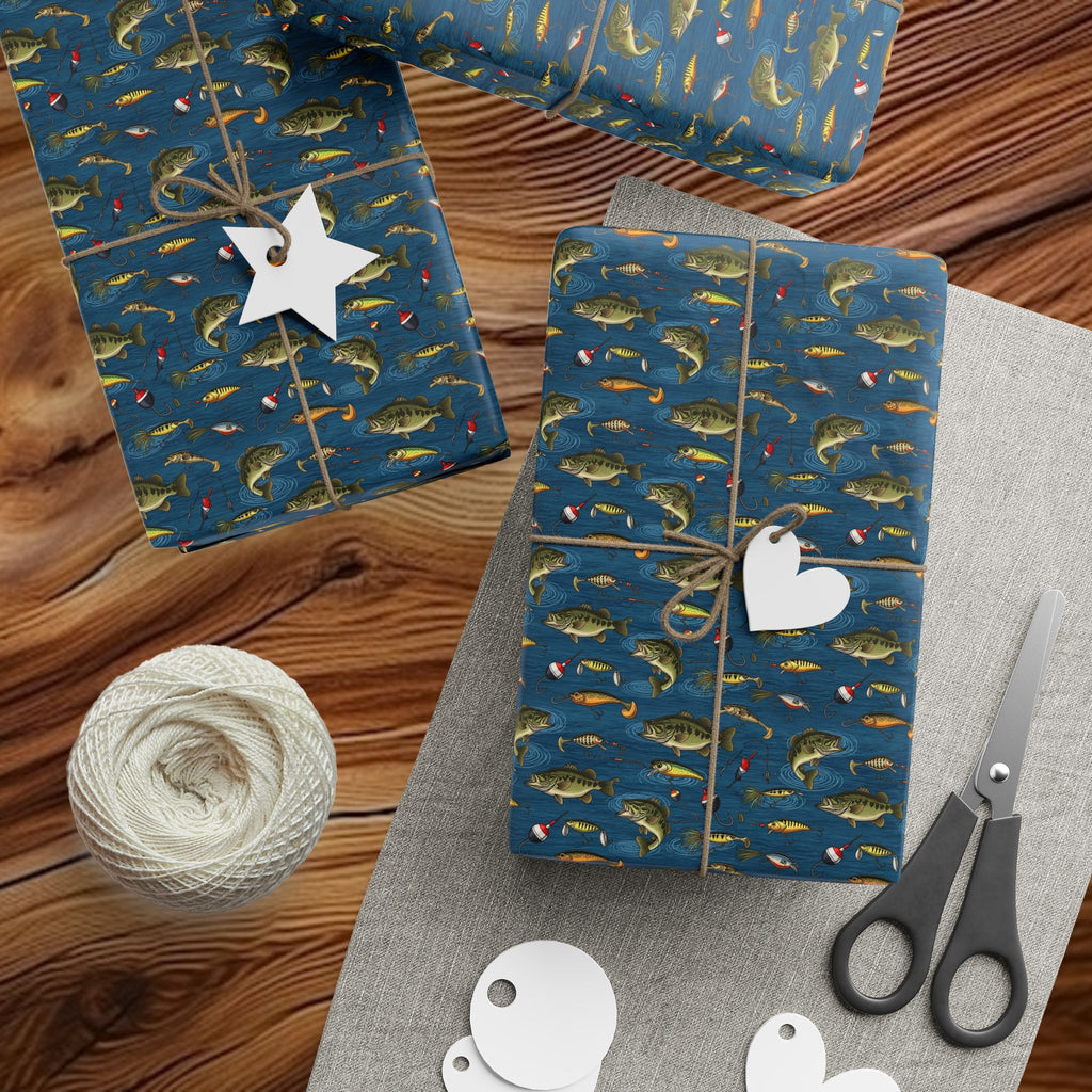 Fishing Lures Pattern Wrapping Paper | Angler Bait Nautical Gift Wrap