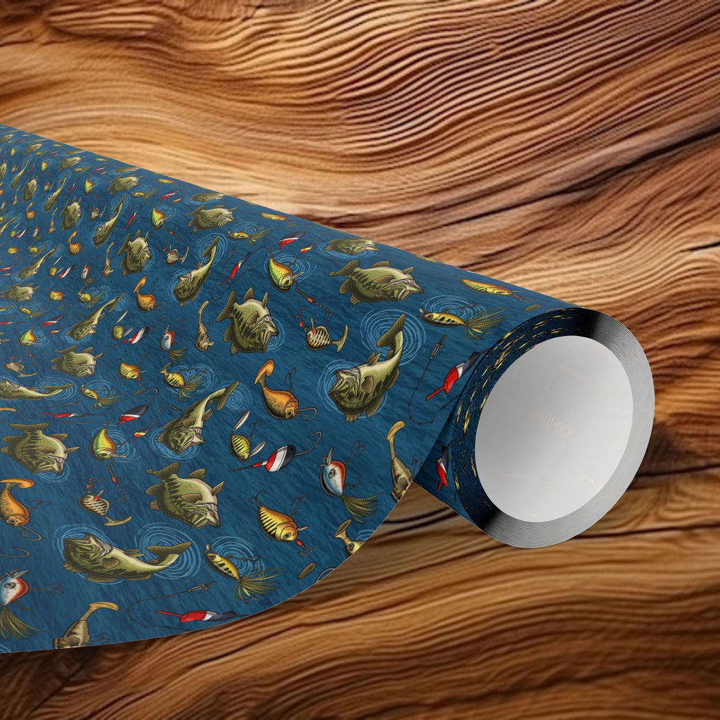Fishing Lures Pattern Wrapping Paper | Angler Bait Nautical Gift Wrap