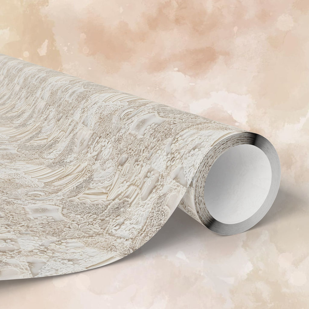 Neutral Wedding Dress Texture Wrapping Paper | Beige Stone Pattern Roll