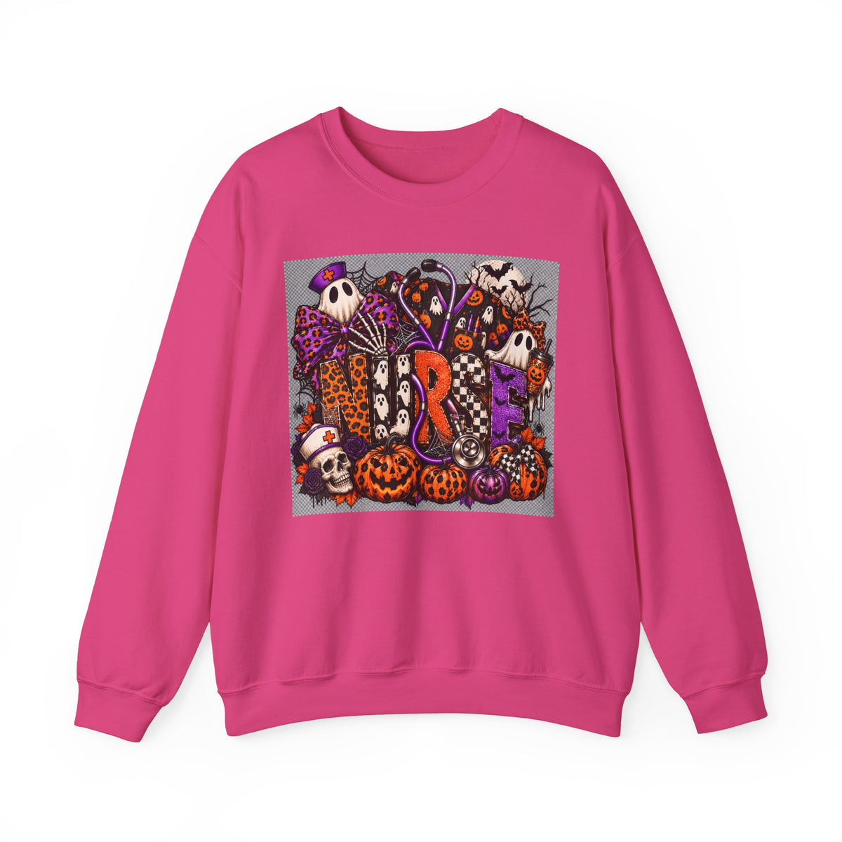 Spooky Pumpkins & Ghosts Halloween Crewneck Sweatshirt