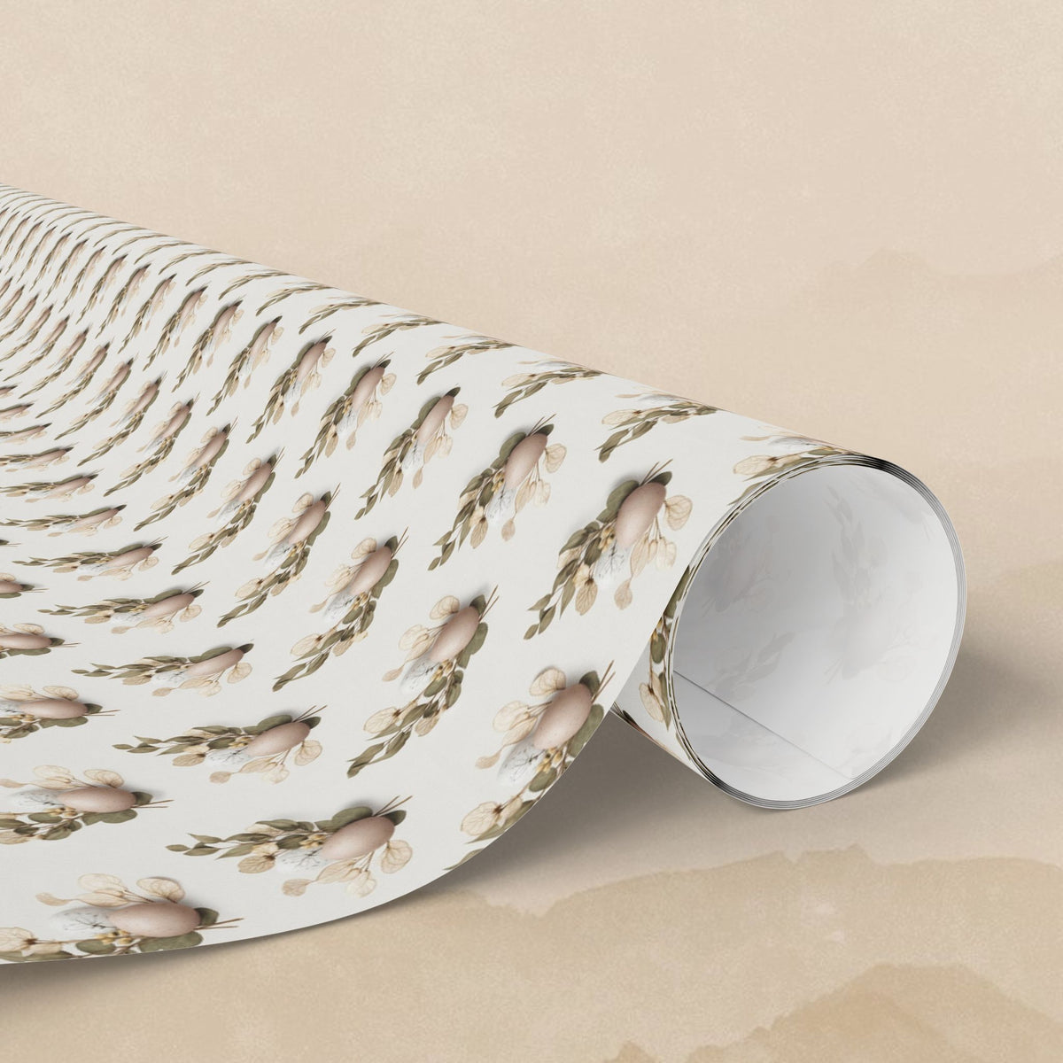 Neutral Floral Easter Wrapping Paper