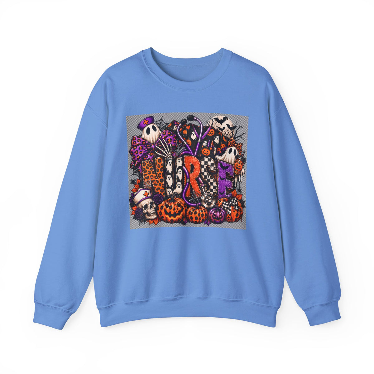 Spooky Pumpkins & Ghosts Halloween Crewneck Sweatshirt