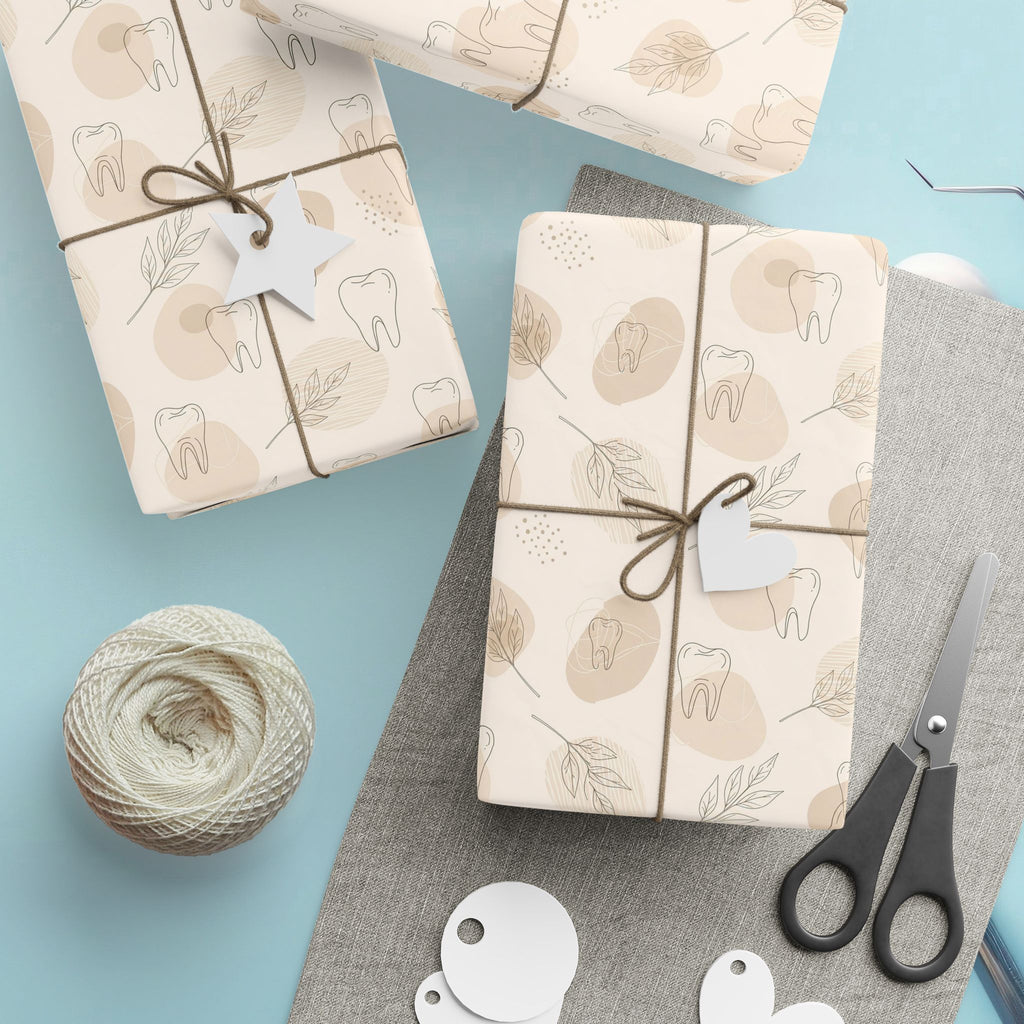 Boho Tooth Wrapping Papers, Natural Tan Dental Tooth Fairy Wraps | Eco-Friendly