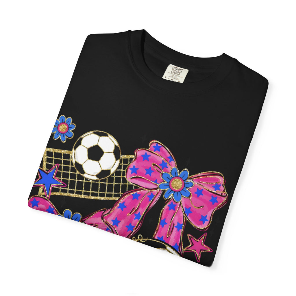 Pink Polka Dot Bows Soccer T-Shirt