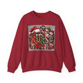 Santa Hat Candy Canes Christmas Crewneck Sweatshirt | Holiday Candy Plaid Snowman