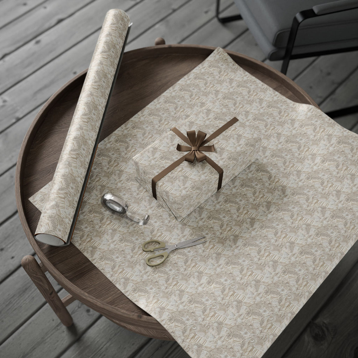Neutral Wedding Dress Texture Wrapping Paper | Beige Stone Pattern Roll