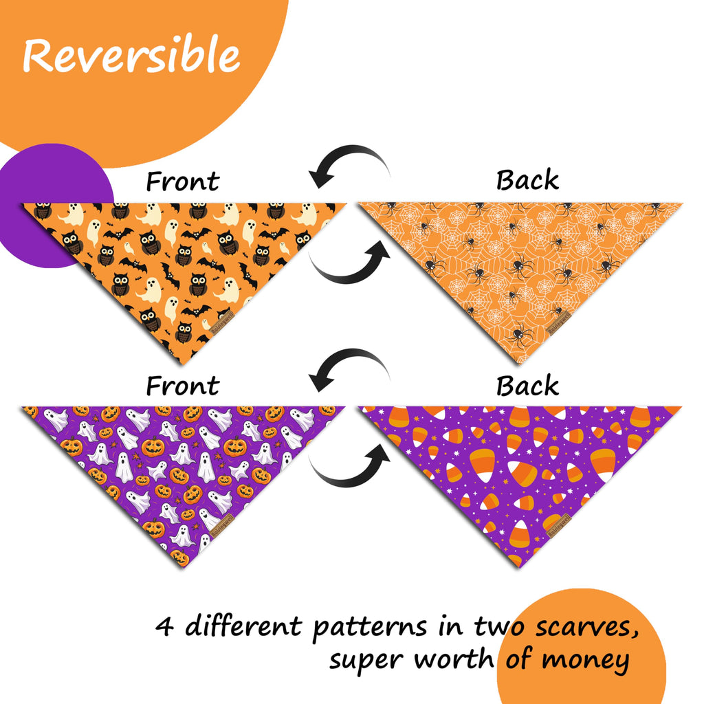 Dog Bandana Halloween 1 Pack Size Large