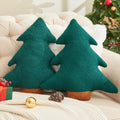 Christmas Tree Throw Pillows Set of 2 Plush Cotton Pillows