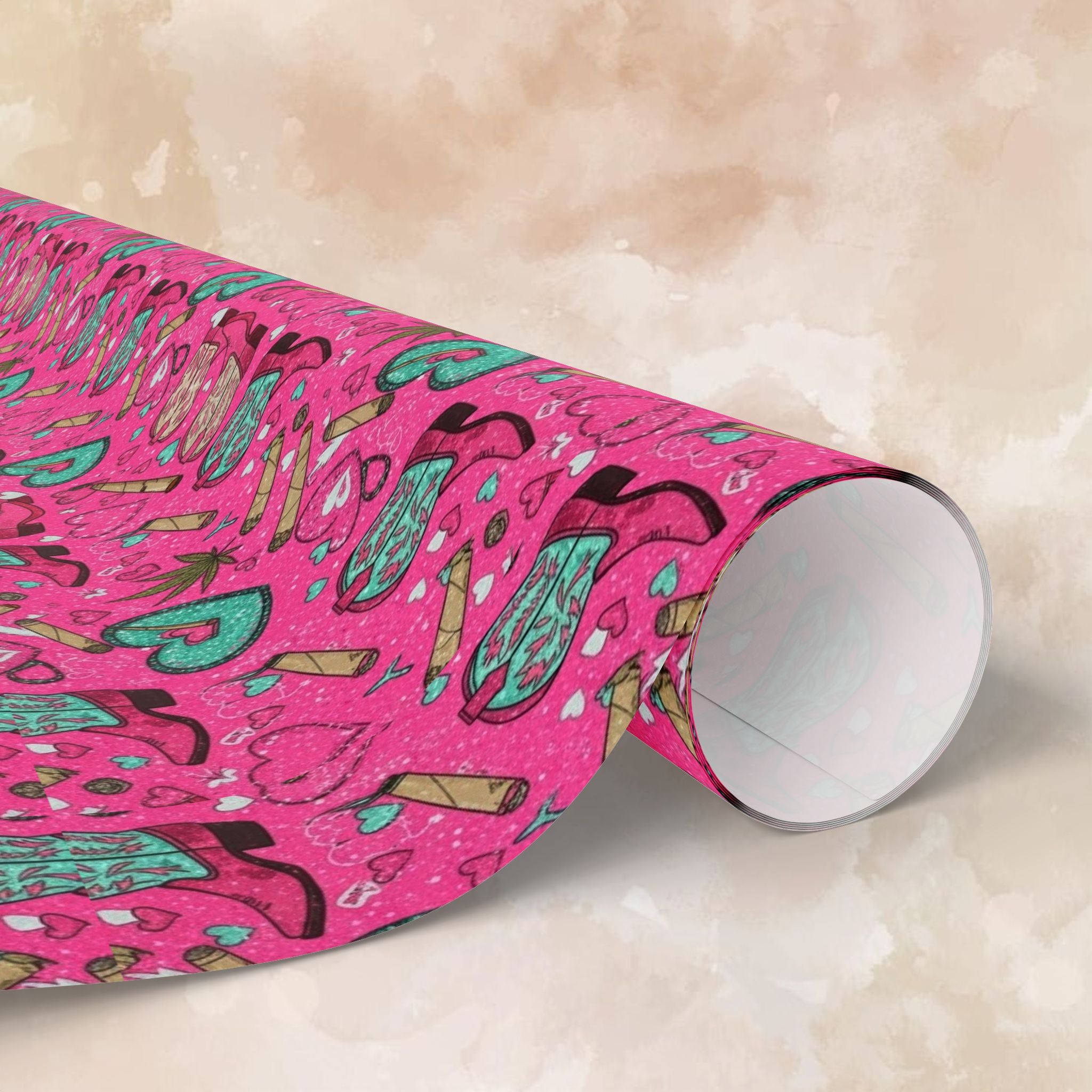 Pink Stoner Cowgirl Wrapping Paper