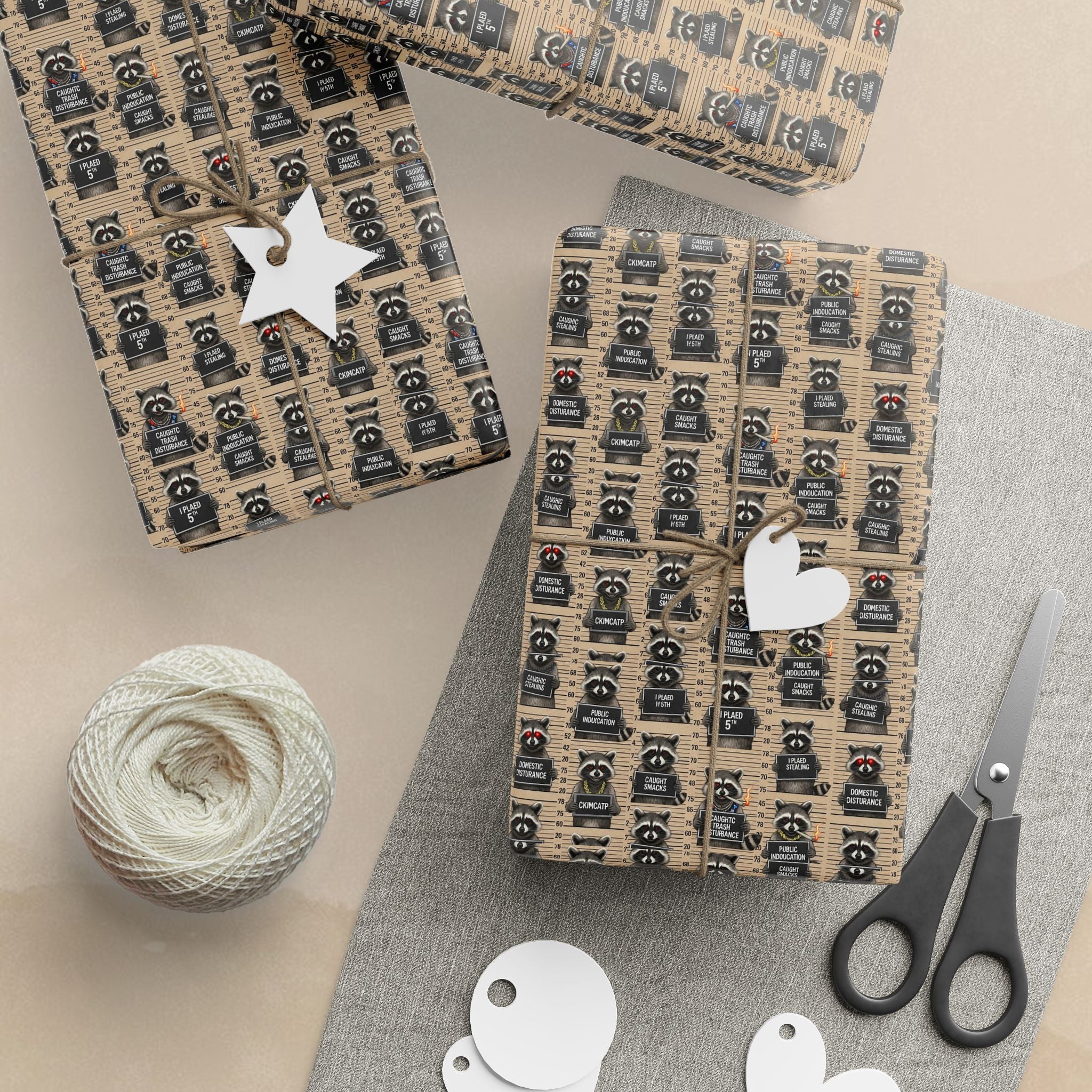 Vintage Racoon Wrapping Paper | Retro Keyboard Pattern Gift Wrap