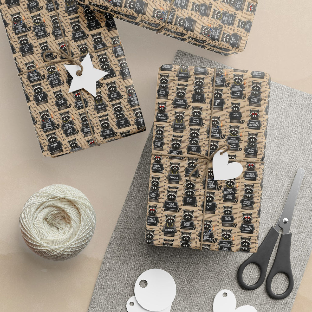 Vintage Racoon Wrapping Paper | Retro Keyboard Pattern Gift Wrap