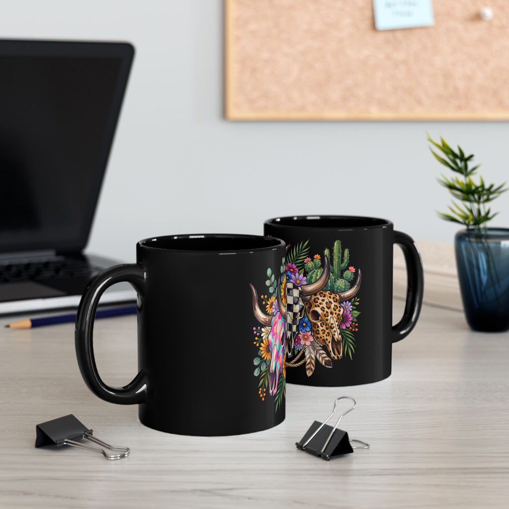 Checkered Cow Head Mug