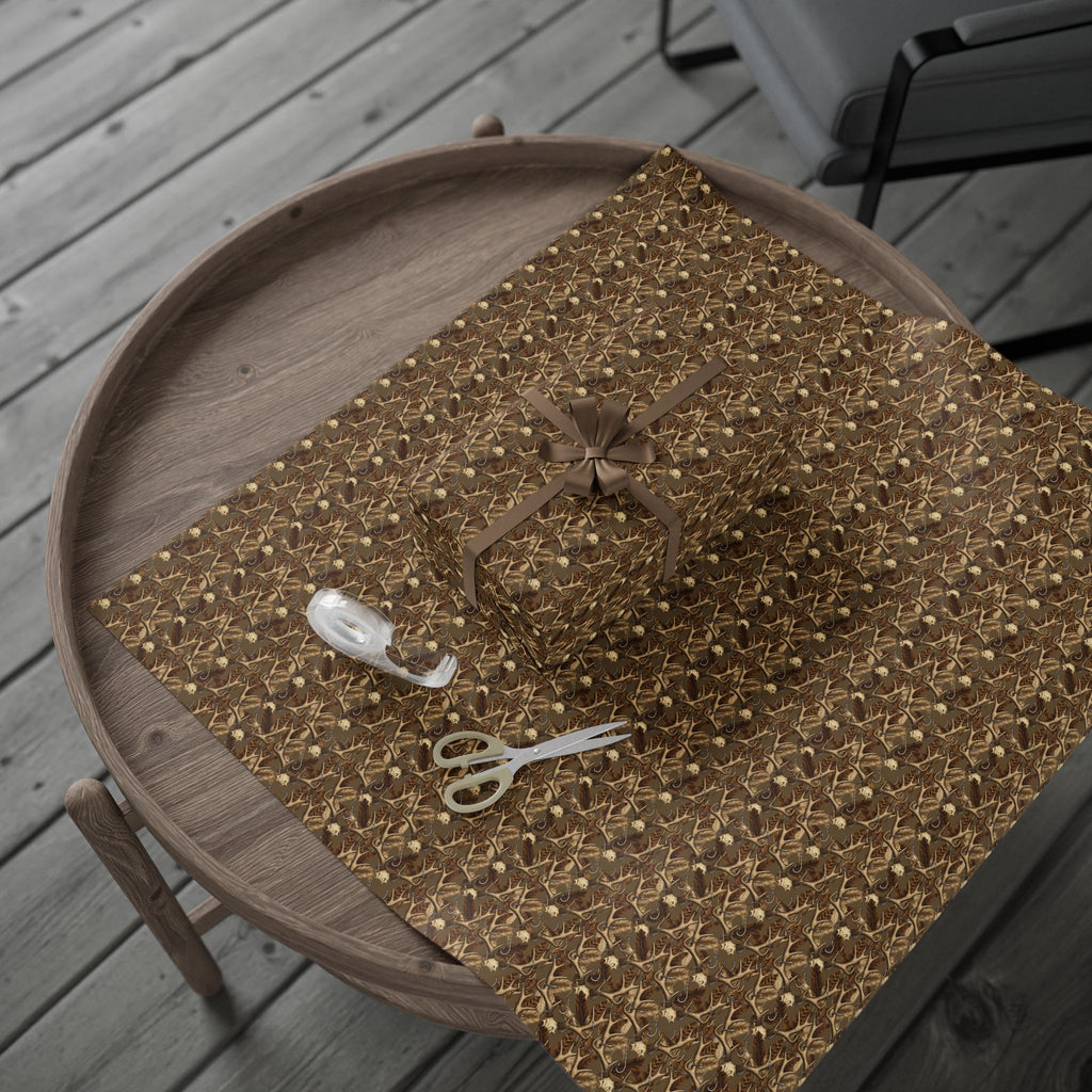 Brown Antler Pattern Wrapping Paper