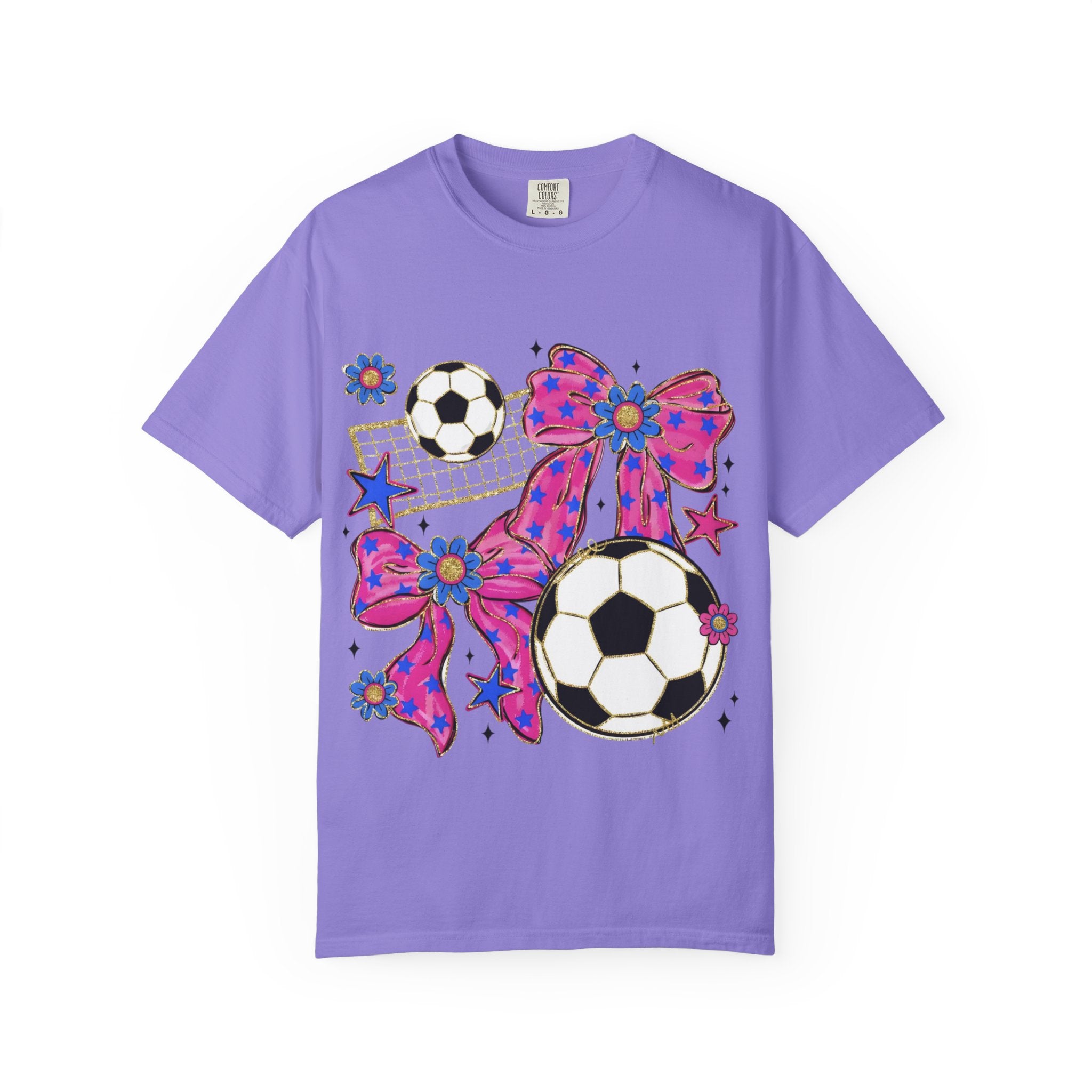 Pink Polka Dot Bows Soccer T-Shirt
