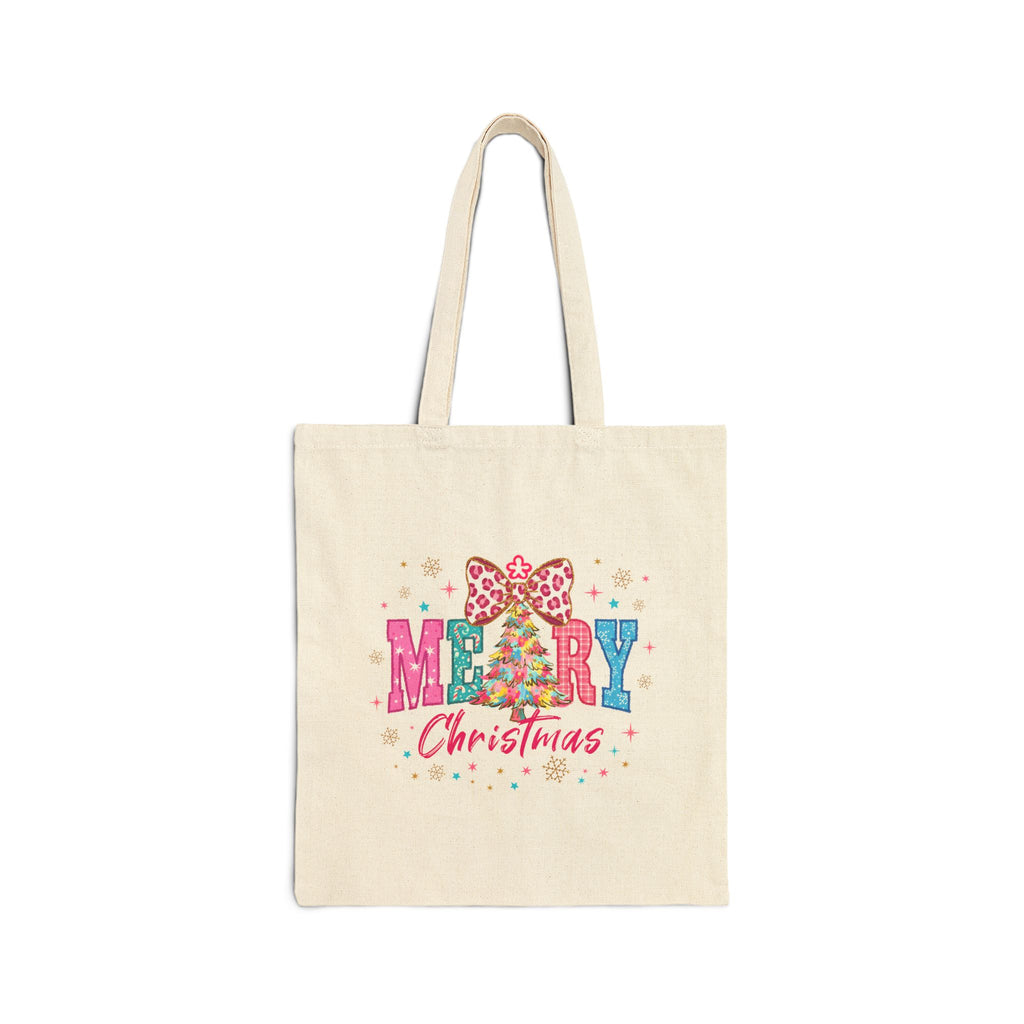 Colorful Christmas Tree Canvas Tote Bag