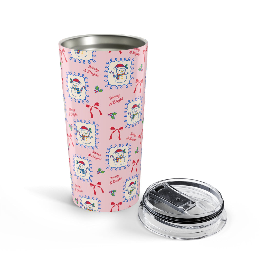 Cute Snowman Stamp Pattern Tumbler