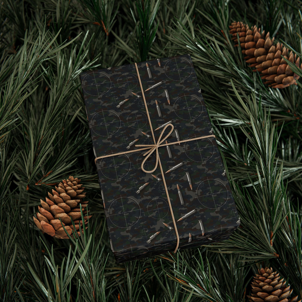 Dark Abstract Camouflage Wrapping Papers | Modern Gift Wrap Roll