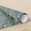 Fishing Lures Pattern Wrapping Paper | Nautical Fish Hooks, Buoys, Ocean Theme