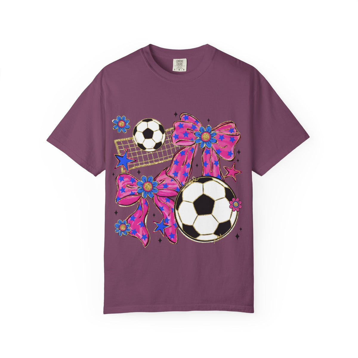 Pink Polka Dot Bows Soccer T-Shirt