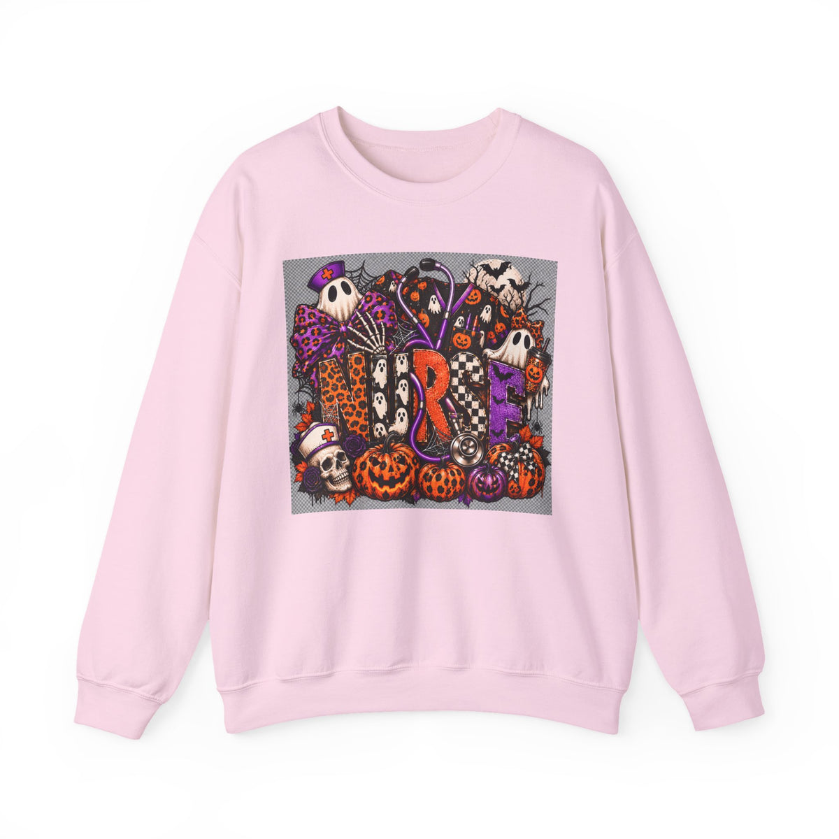 Spooky Pumpkins & Ghosts Halloween Crewneck Sweatshirt