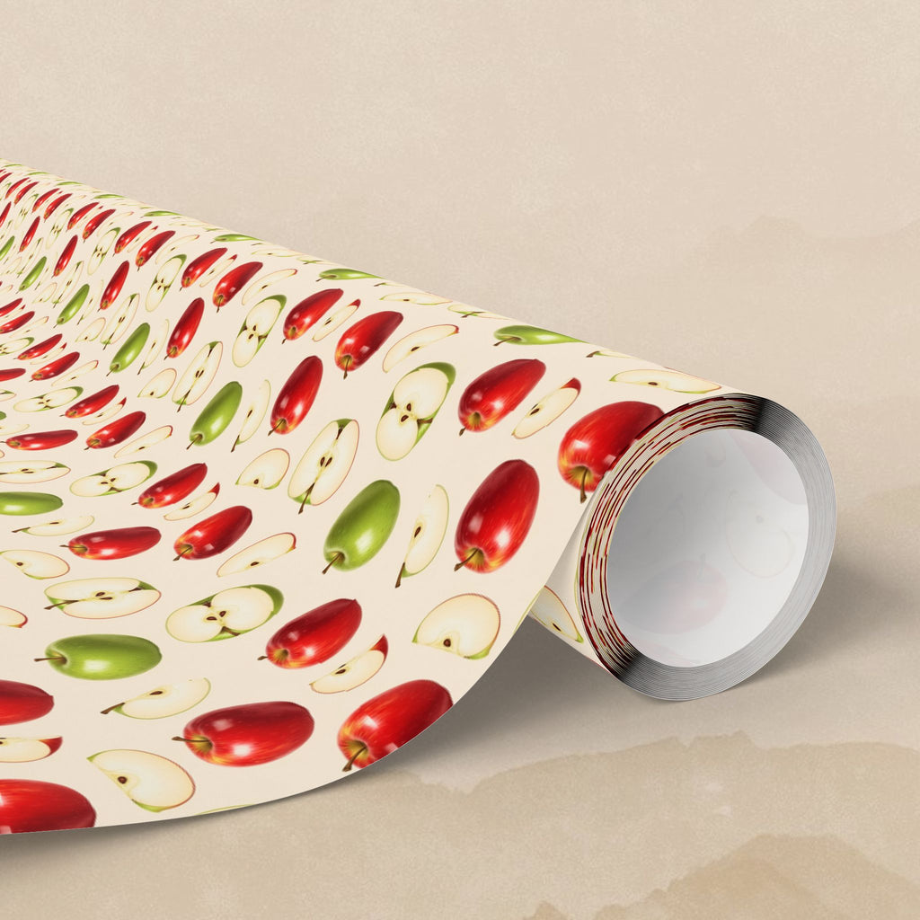 Red and Green Apples Wrapping Paper | Fruit Pattern Gift Wrap Roll