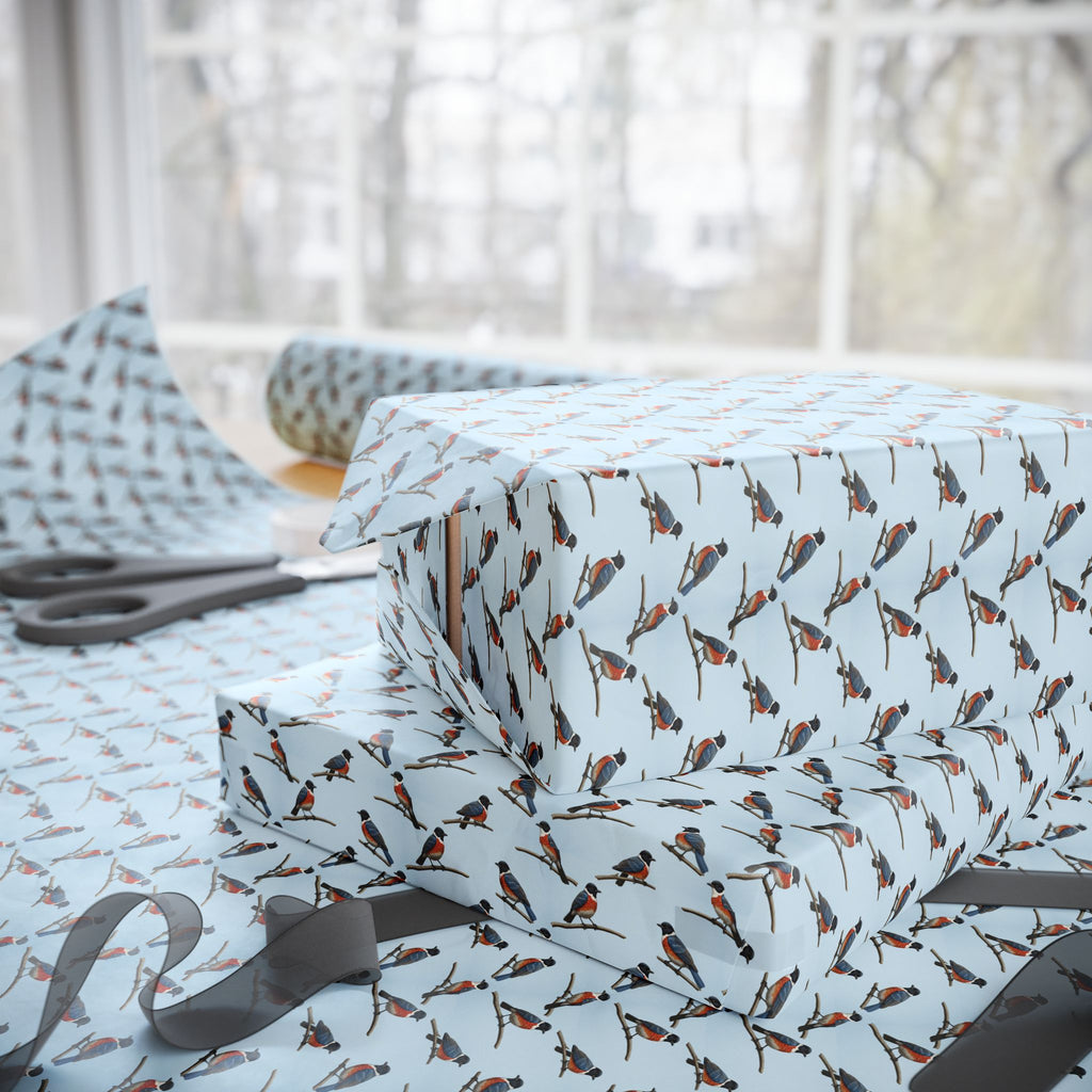 Watercolor Bird Pattern Wrapping Paper | Bird Print Gift Wrap