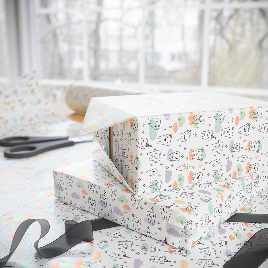 Cute Teeth Dentist Wrapping Papers