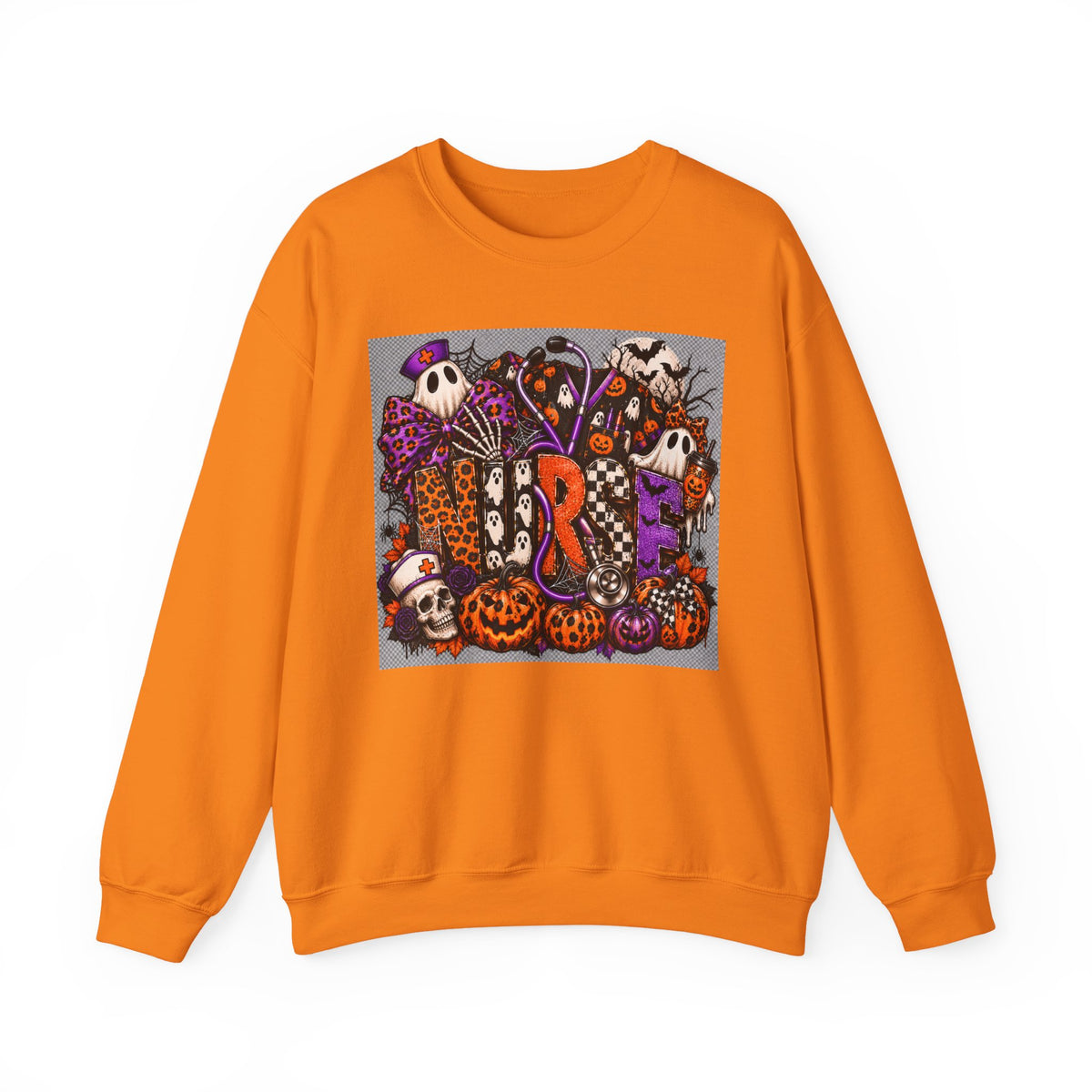 Spooky Pumpkins & Ghosts Halloween Crewneck Sweatshirt